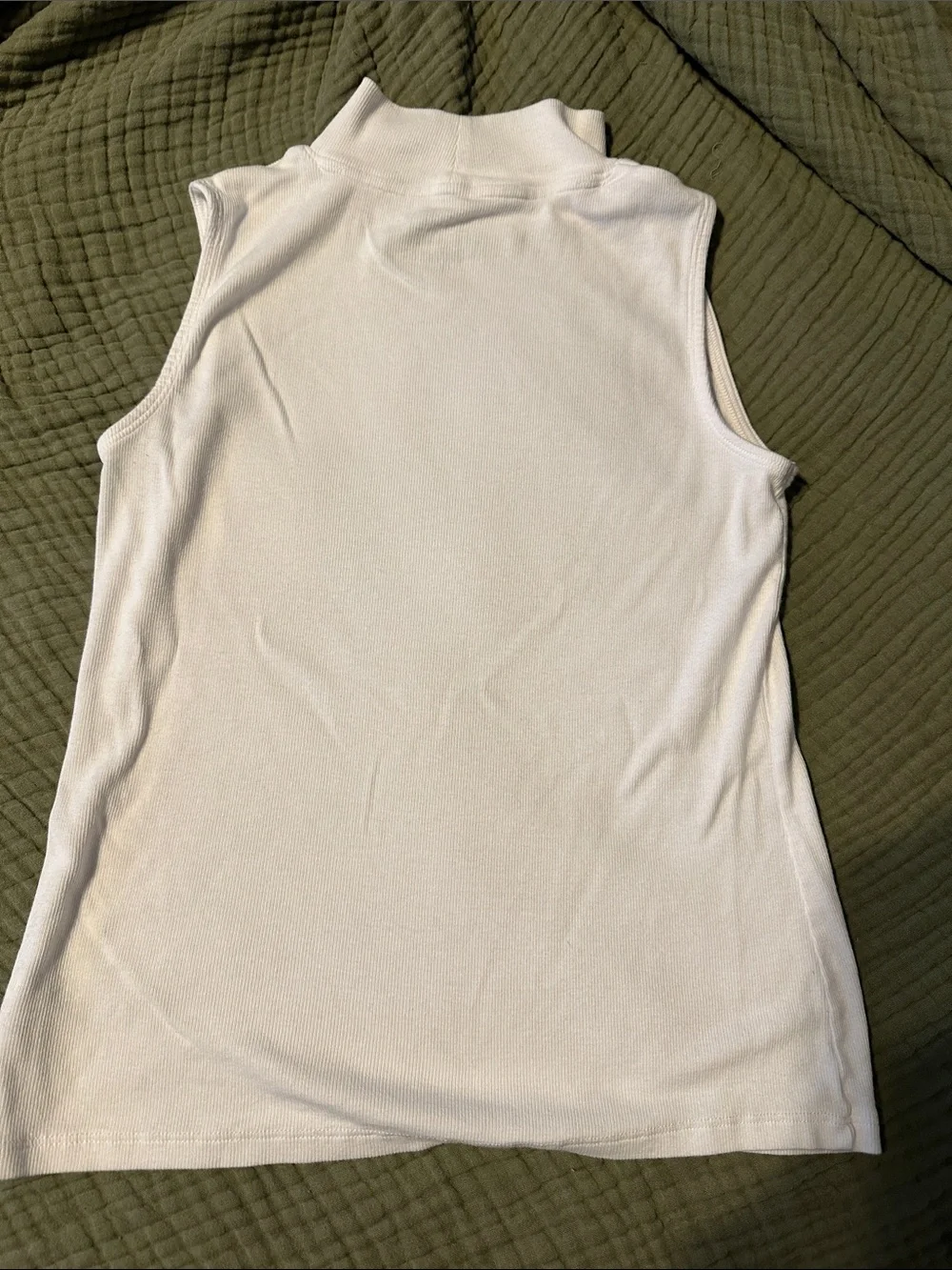 Rachel Zoe White Sleeveless Mock Neck Cotton Blend Top - Picture 4 of 4